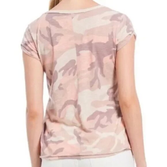 Free People We The Free Clare Camo Print Short-Sleeve Tee in Blush Pink Size M - Picture 3 of 5